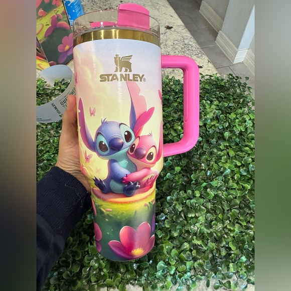 Stanley Pink and Blue Stitch Tumbler with Straw - Picture 2 of 6